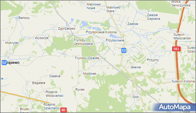 mapa Trynosy, Trynosy na mapie Targeo