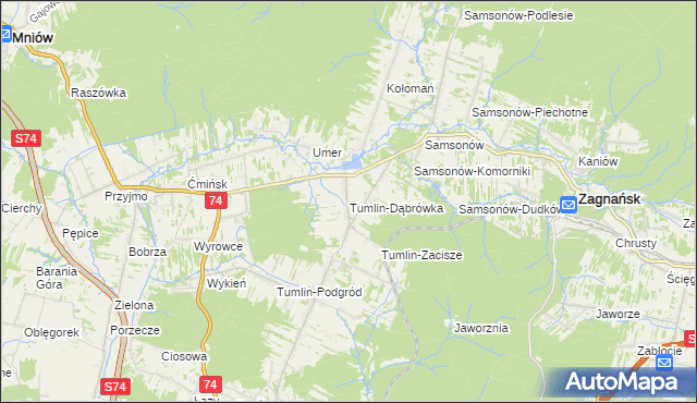 mapa Tumlin-Dąbrówka, Tumlin-Dąbrówka na mapie Targeo