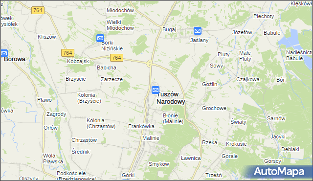 mapa Tuszów Narodowy, Tuszów Narodowy na mapie Targeo