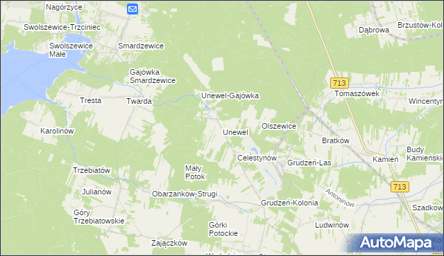 mapa Unewel, Unewel na mapie Targeo