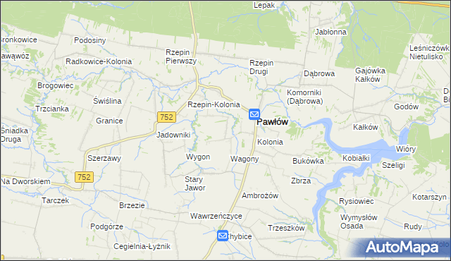 mapa Warszówek, Warszówek na mapie Targeo