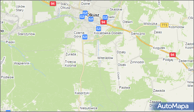 mapa Witeradów, Witeradów na mapie Targeo