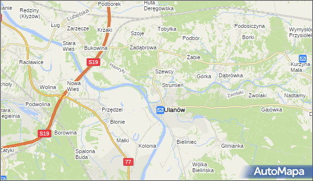 mapa Wólka Tanewska, Wólka Tanewska na mapie Targeo