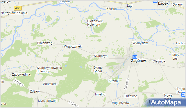 mapa Wrąbczyn, Wrąbczyn na mapie Targeo
