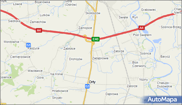 mapa Zadąbrowie gmina Radymno, Zadąbrowie gmina Radymno na mapie Targeo