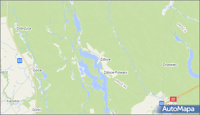 mapa Zdbice, Zdbice na mapie Targeo