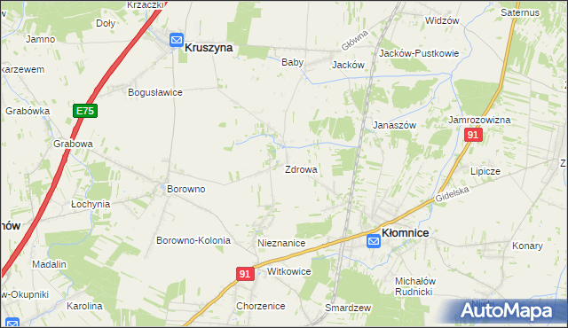 mapa Zdrowa, Zdrowa na mapie Targeo