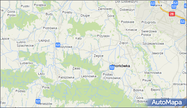 mapa Żeglce, Żeglce na mapie Targeo