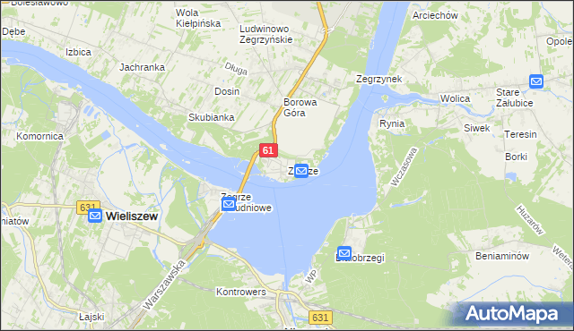 mapa Zegrze, Zegrze na mapie Targeo