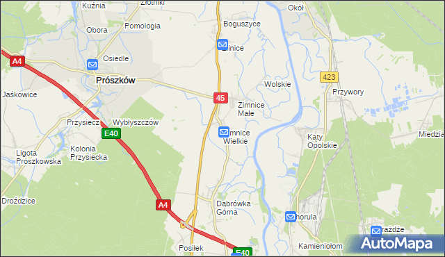 mapa Zimnice Wielkie, Zimnice Wielkie na mapie Targeo