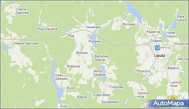 mapa Bartkowa Stajnia, Bartkowa Stajnia na mapie Targeo