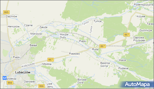 mapa Basznia Dolna, Basznia Dolna na mapie Targeo