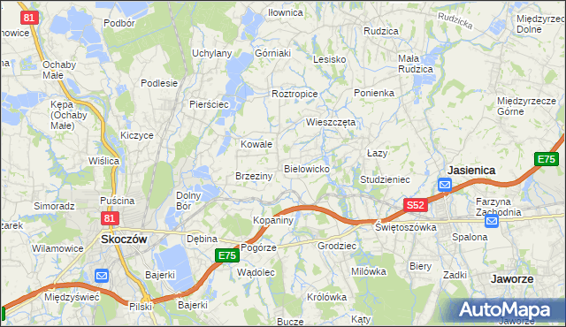 mapa Bielowicko, Bielowicko na mapie Targeo