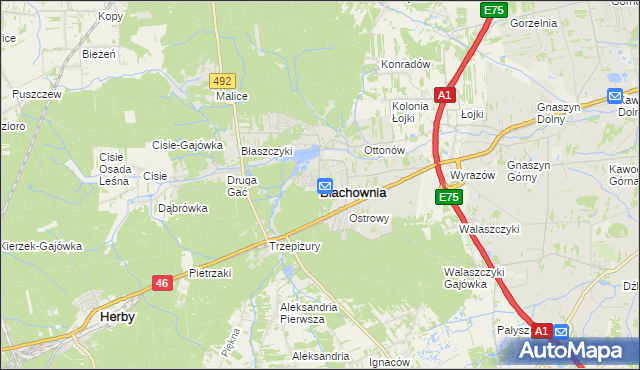 mapa Blachownia, Blachownia na mapie Targeo