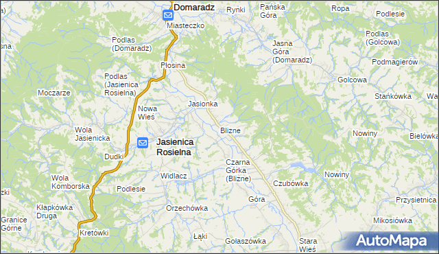 mapa Blizne, Blizne na mapie Targeo