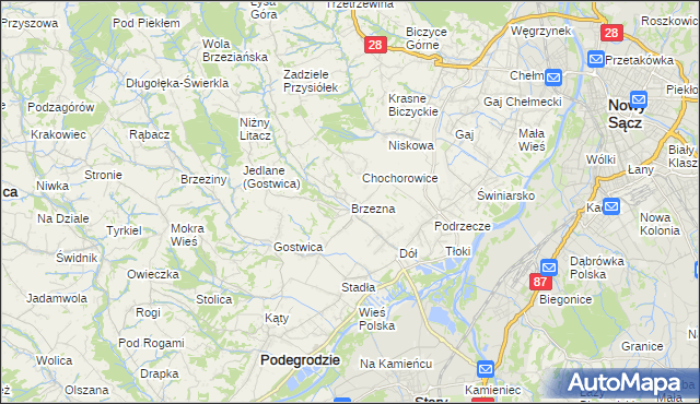 mapa Brzezna, Brzezna na mapie Targeo