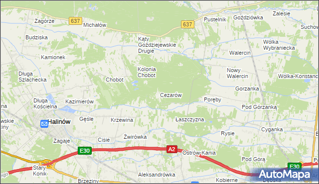 mapa Cezarów, Cezarów na mapie Targeo