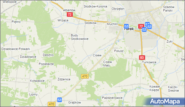 mapa Cisew, Cisew na mapie Targeo