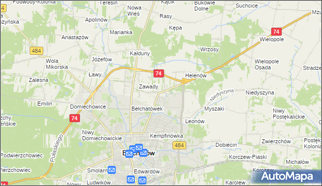 mapa Dobrzelów, Dobrzelów na mapie Targeo