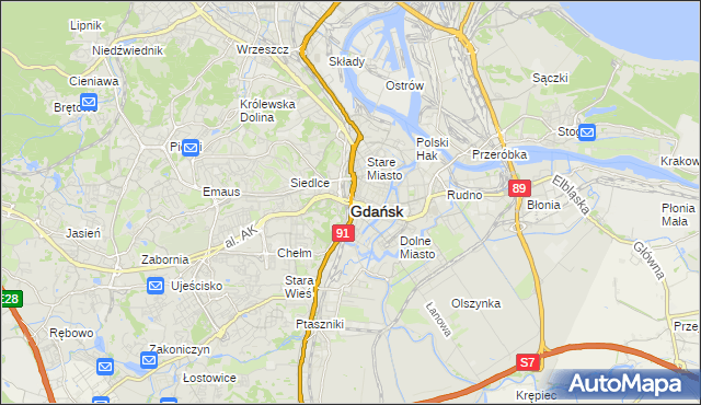 mapa Gdańska, Gdańsk na mapie Targeo