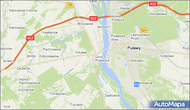 mapa Góra Puławska, Góra Puławska na mapie Targeo