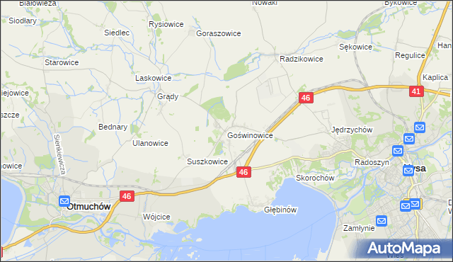 mapa Goświnowice, Goświnowice na mapie Targeo