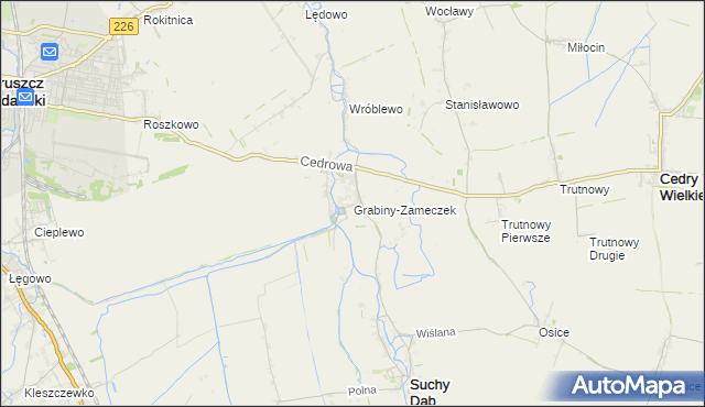 mapa Grabiny-Zameczek, Grabiny-Zameczek na mapie Targeo