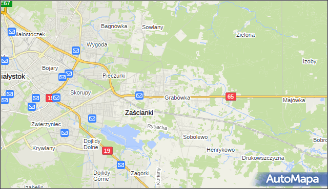 mapa Grabówka gmina Supraśl, Grabówka gmina Supraśl na mapie Targeo