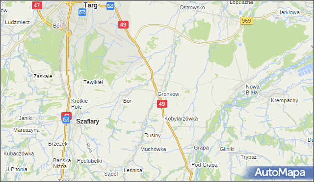 mapa Gronków, Gronków na mapie Targeo