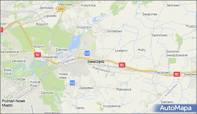 mapa Jasin gmina Swarzędz, Jasin gmina Swarzędz na mapie Targeo