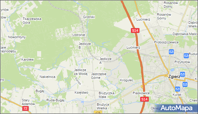 mapa Jedlicze A, Jedlicze A na mapie Targeo