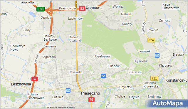 mapa Józefosław, Józefosław na mapie Targeo