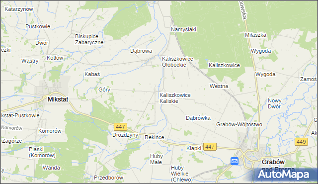 mapa Kaliszkowice Kaliskie, Kaliszkowice Kaliskie na mapie Targeo