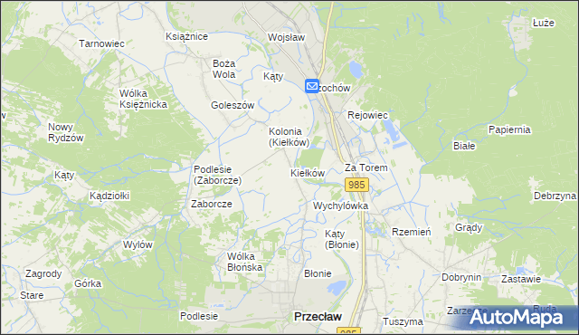 mapa Kiełków gmina Przecław, Kiełków gmina Przecław na mapie Targeo