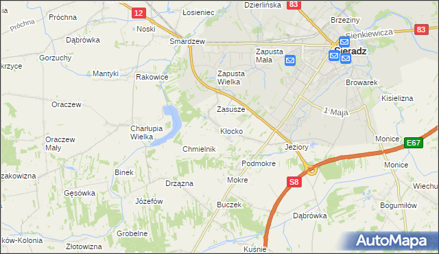 mapa Kłocko, Kłocko na mapie Targeo