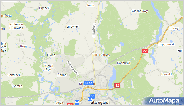 mapa Kokoszkowy, Kokoszkowy na mapie Targeo