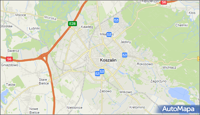 mapa Koszalina, Koszalin na mapie Targeo