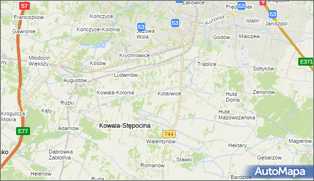 mapa Kotarwice, Kotarwice na mapie Targeo
