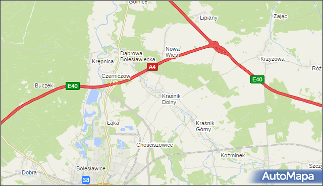 mapa Kraśnik Dolny, Kraśnik Dolny na mapie Targeo