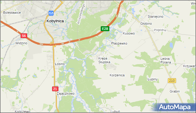 mapa Krępa Słupska, Krępa Słupska na mapie Targeo