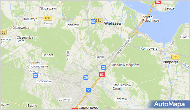mapa Łajski, Łajski na mapie Targeo