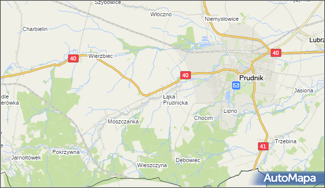 mapa Łąka Prudnicka, Łąka Prudnicka na mapie Targeo