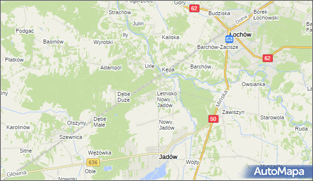 mapa Letnisko Nowy Jadów, Letnisko Nowy Jadów na mapie Targeo