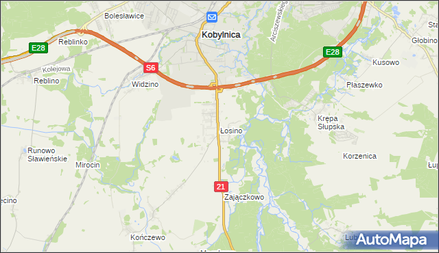 mapa Łosino, Łosino na mapie Targeo
