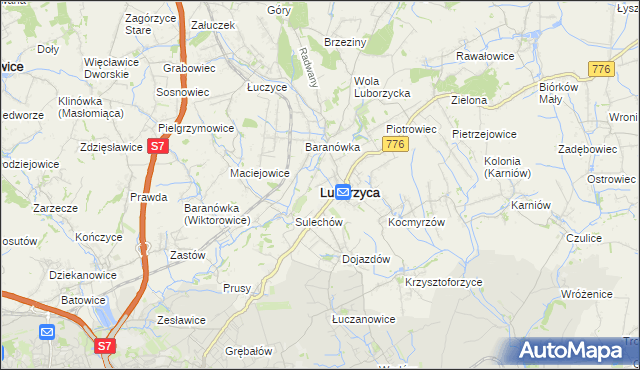 mapa Luborzyca, Luborzyca na mapie Targeo