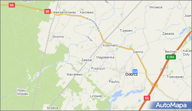 mapa Magdalenka gmina Dobrcz, Magdalenka gmina Dobrcz na mapie Targeo