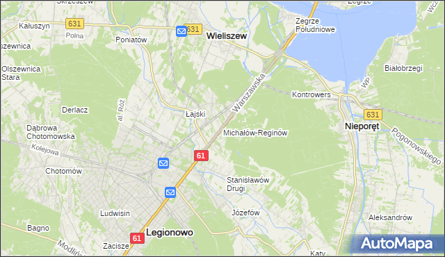 mapa Michałów-Reginów, Michałów-Reginów na mapie Targeo