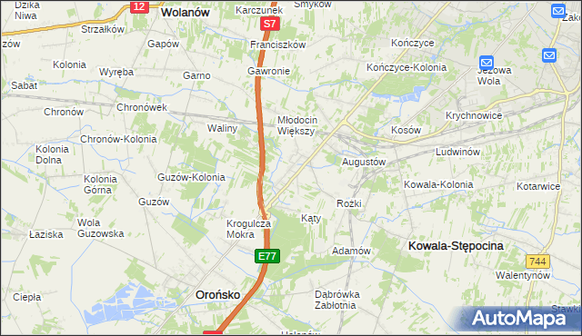 mapa Młodocin Mniejszy, Młodocin Mniejszy na mapie Targeo