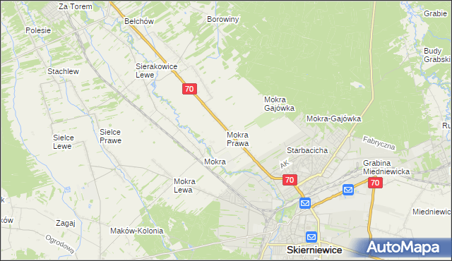 mapa Mokra Prawa, Mokra Prawa na mapie Targeo