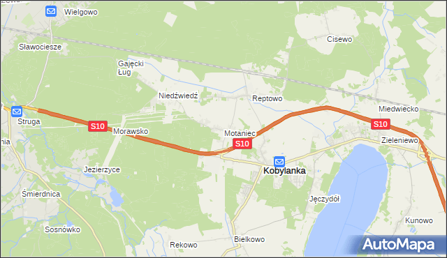 mapa Motaniec, Motaniec na mapie Targeo